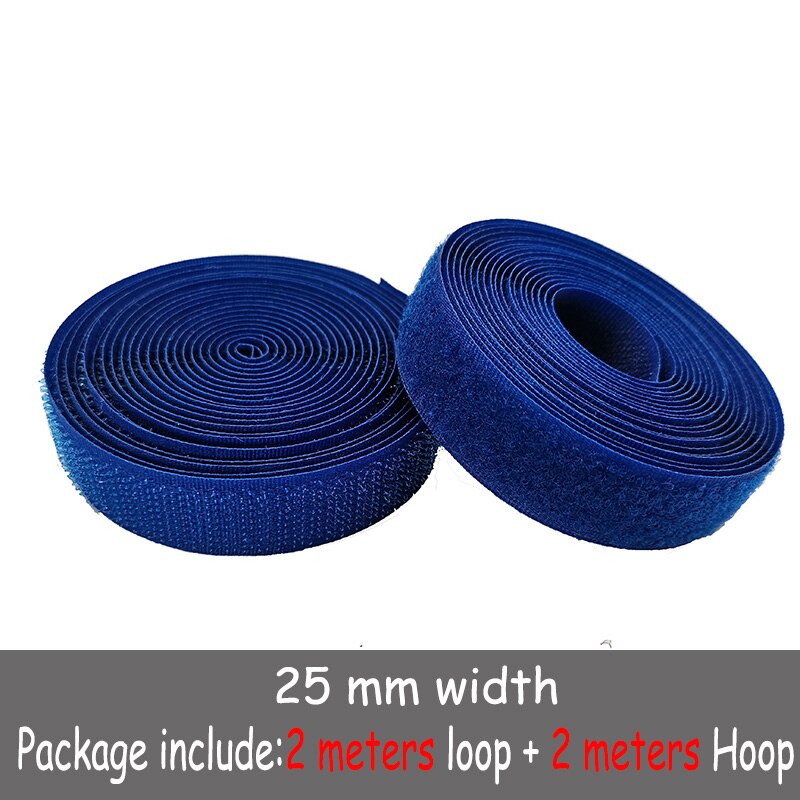 25mm colour fastener tape hooks and loops sewing Accessories tape strap for shoe repair clothing DIR 2m hook + 2m loop: Color 14