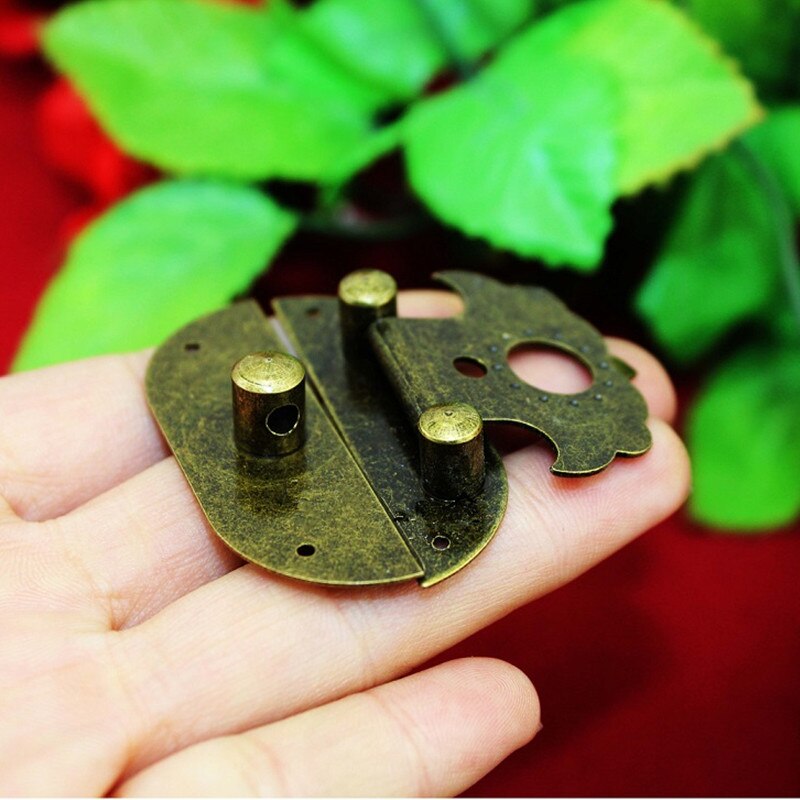 Loquet Antique à loquet de tiroir | Armoire à bijoux en bois, valise à loquet avec vis, verrou à fermoir Vintage, 47*29mm,1 jeu