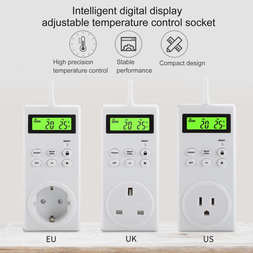Socket Controller Smart Power Socket Outlet Temperature Sensor Controller Plug Intelligent Relay Switch Home Automation Remote