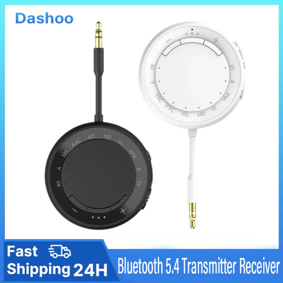 Adaptador Bluetooth 5,4 transmisor receptor adaptador para 2 auriculares baja latencia/HD AUX Audio inalámbrico Bluetooth avión