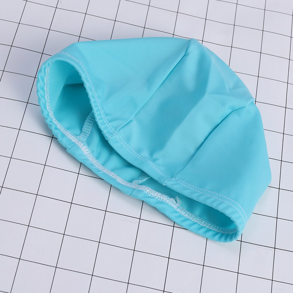 Soft Adult Swim Cap Polyester Cloth Fabric Bathing Cap Men and Women Swimming Hat Caps for Water Sports (Light Blue): Sky blue