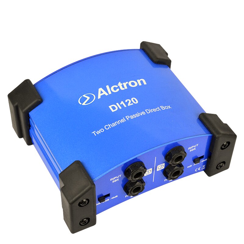 Alctron DI-120 two-channel passive direct box DI box for keyboard,acoustic and electric guitar: Blue