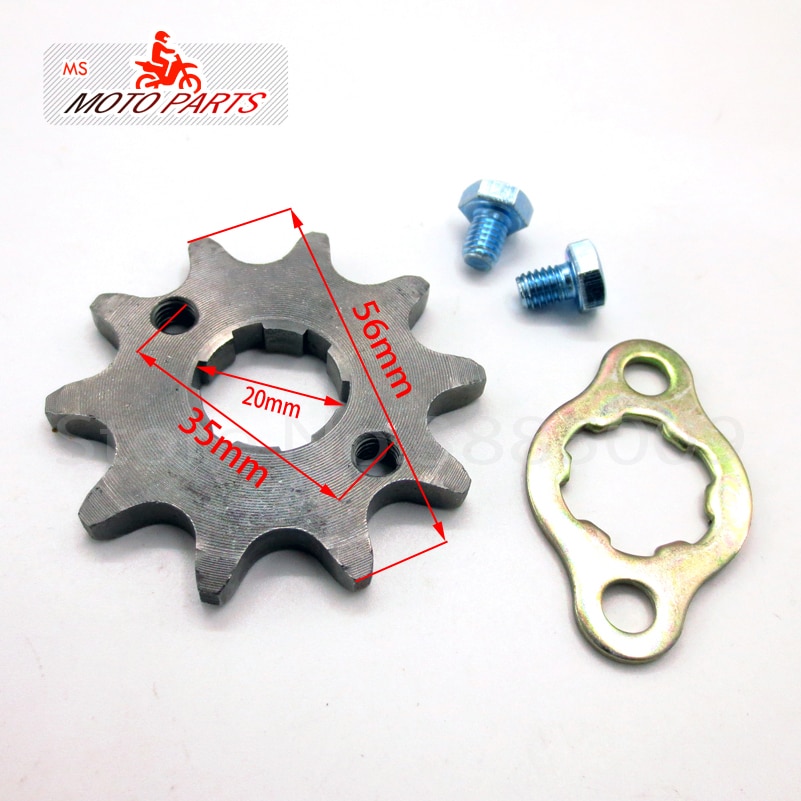 Fremre motorhjul 520# 10t tenner 20mm til 520 kjetting med holdeplate oppbevaring motorsykkel skitt sykkel atv deler