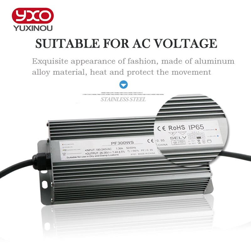 LED Driver 100W 150W 200W 300W 400W 500W Convert AC 85-265V To DC 26-36V LED Driver For Flood Light Floodlight IP67 No Flicker