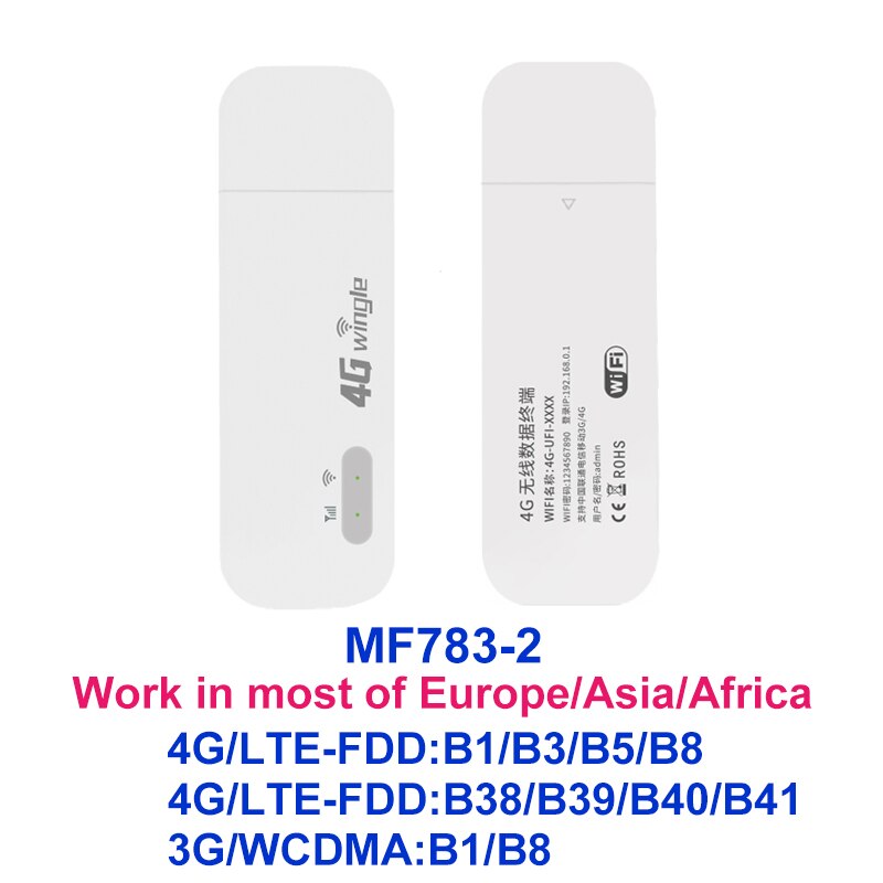 Tianjie 3g wcdma 4g fdd lte usb wifi modem router netværksadapter dongle lomme wifi hotspot wi-fi routere 4g trådløst modem: Mf783-2