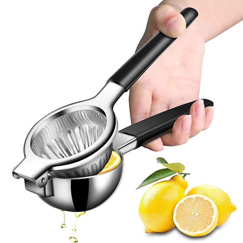 Lemon Squeezer, Stainless Steel Manual Lime Squeezer, Fruit Citrus Juicer Press with Non-Slip Grip Hand Juicer