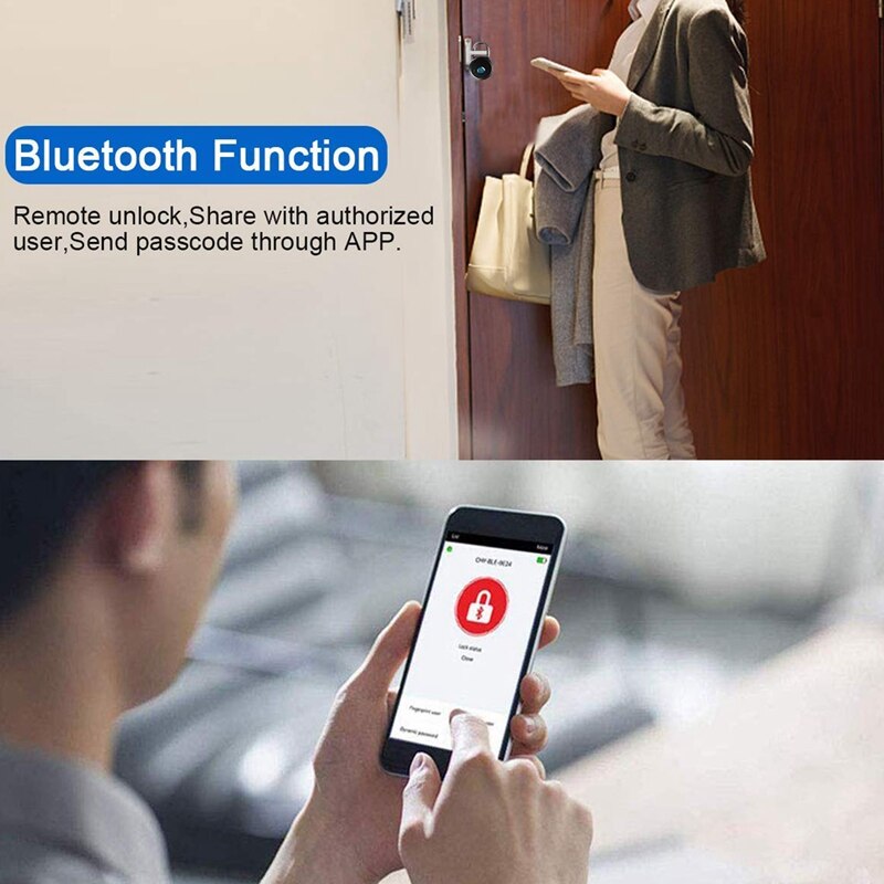 Candado de huella digital inteligente Bluetooth teléfono APP bloqueo puerta de seguridad candado puerta exterior candado línea