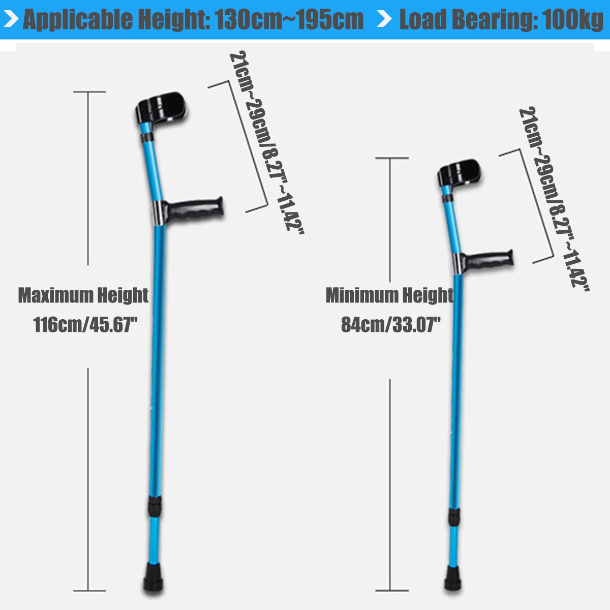 1/2 stk justerbar underarm albue underarm krykker vandrestok letvægts foldestokke aluminium trekking vandrestave