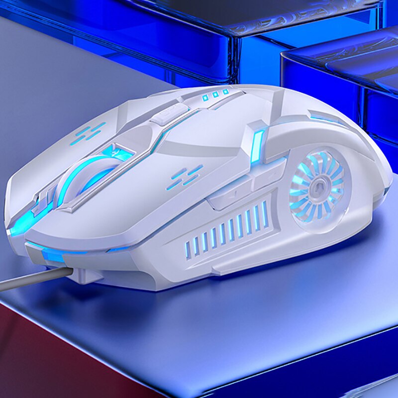 Gaming mus usb kablet 4- speed 3200 dpi rgb led lys 6 nøgle knap spil mus til pubg computer bærbar pc lydløs mus 6d