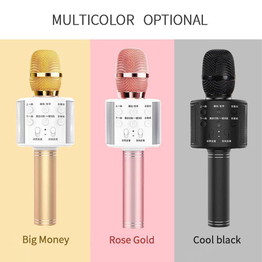Wireless Karaoke Microphone Portable Handheld USB Microphone Karaoke Mic Bluetooth Stand Mic Studio Recording