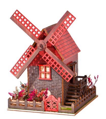 Chinese Style Japanese Style House wooden hand-assembled Street View theater DIY ornaments food and play model toys