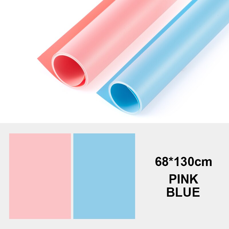 Plaque de fond en PVC mat et givré, couleur unie, 68x130cm, 2 pièces, arrière-plan de photographie, tissu imperméable et Anti-rides: blue pink