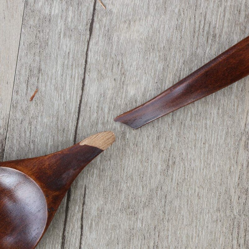 Cucharas de madera para comer, 6 piezas de cuchara para comer de madera Natural, 7 pulgadas de cucharadita ecológica hecha a mano para la cena, postres de ensalada,
