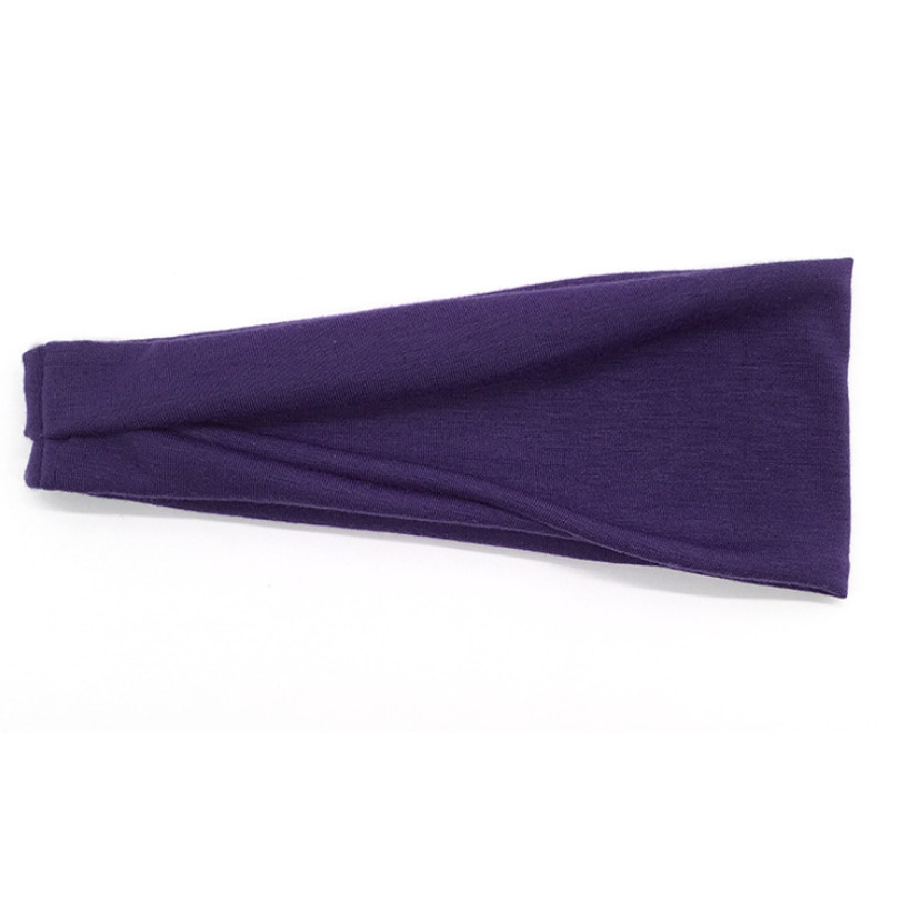 Banda para la cabeza de algodón para mujer, bandas para el cabello a la para mujer, turbante liso, diadema tejida torcida, accesorios para la cabeza anudados: Morado