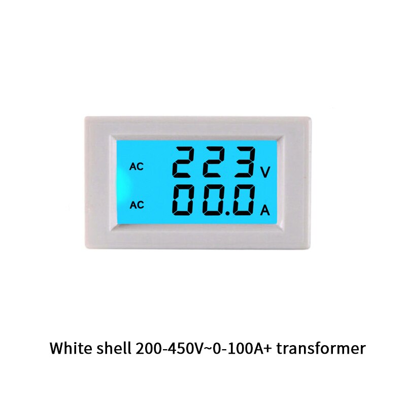 1pcs black white AC voltage and current meter Digital display 220V380V100A voltage and current detection dual display D85-2042A: W 200-450V 100A