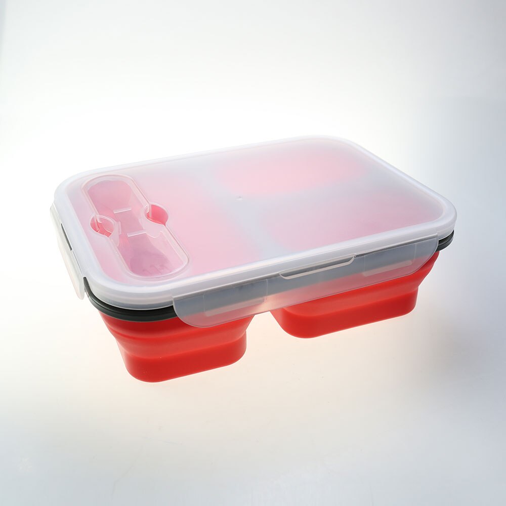 Silicone world 1300ml Silicone Collapsible Portable Lunch Box Large Capacity Bowl Lunch Bento Box Folding Lunchbox Eco-Friendly: WHITE