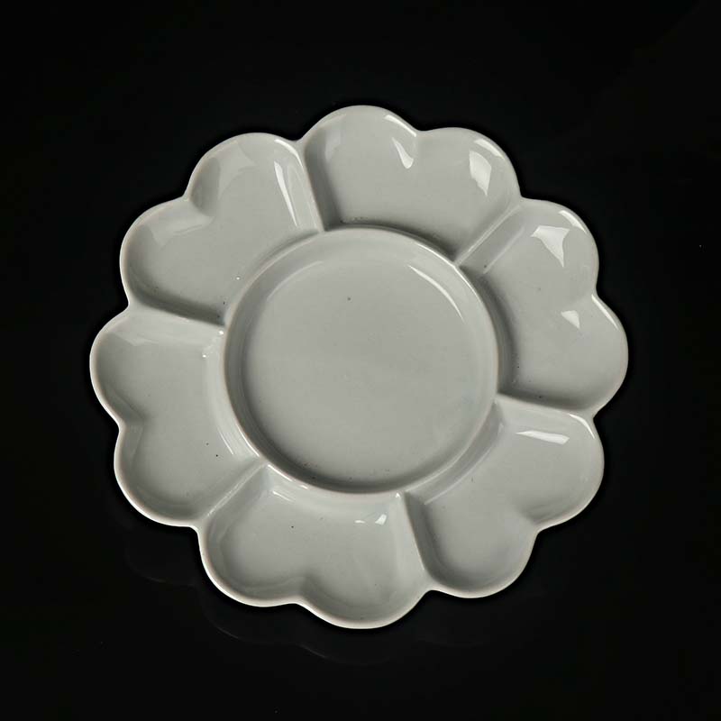Paleta cerámica gouache acuarela pintura china pigmento porcelana blanca maquillaje color acrílico pinturas arte suministros para artistas: 8 inches 19.5cm