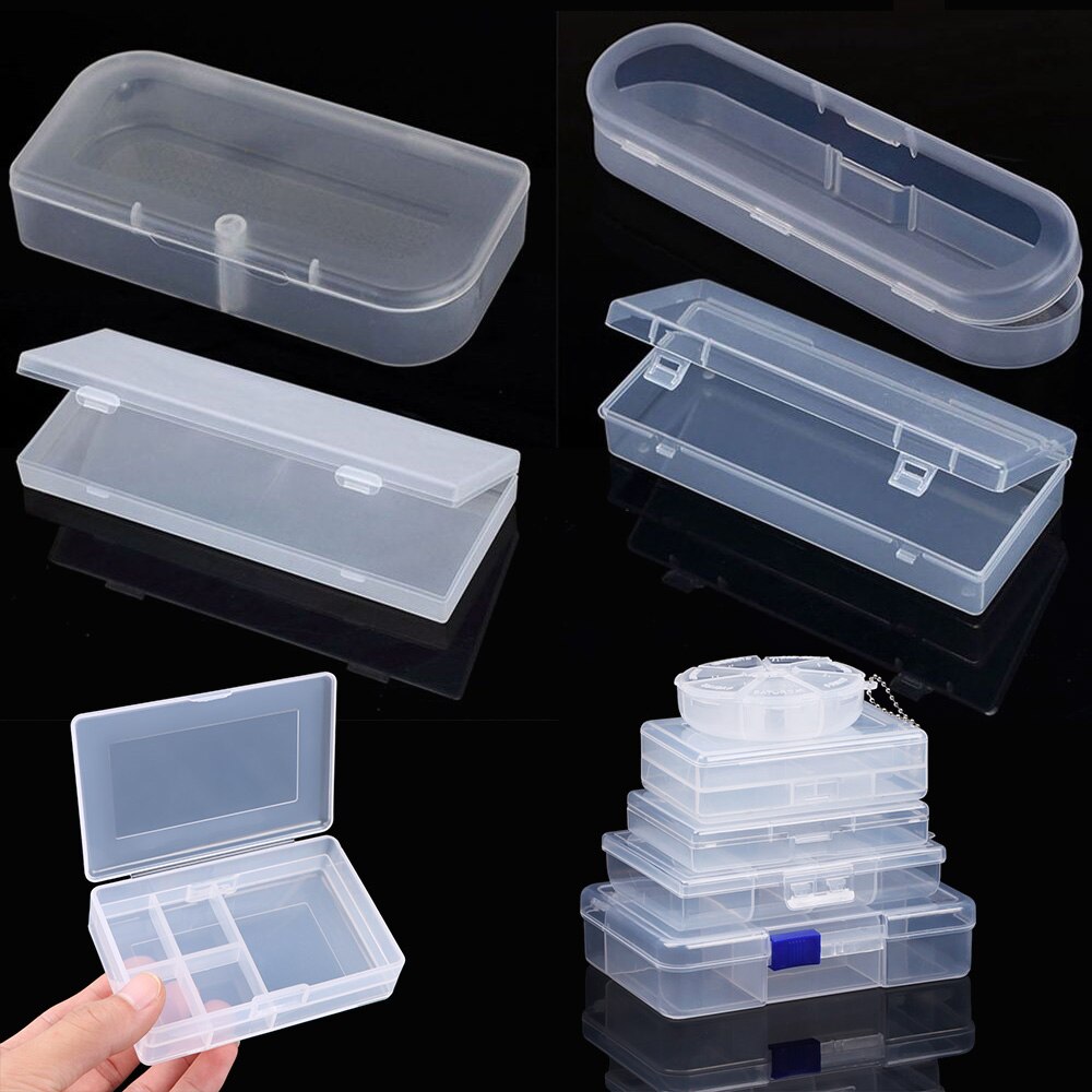 Diy Kleine Vierkante Clear Plastic Opbergdoos Voor Sieraden Diamant Borduurwerk Craft Bead Pil Thuis Opslag Accessoires
