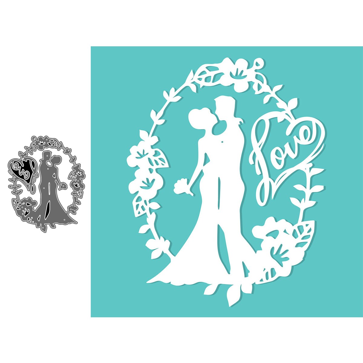 Wedding Anniversary Love Frame Metal Cutting Dies Diy Emboss Stencil Scrapbooking Dies For Card Making