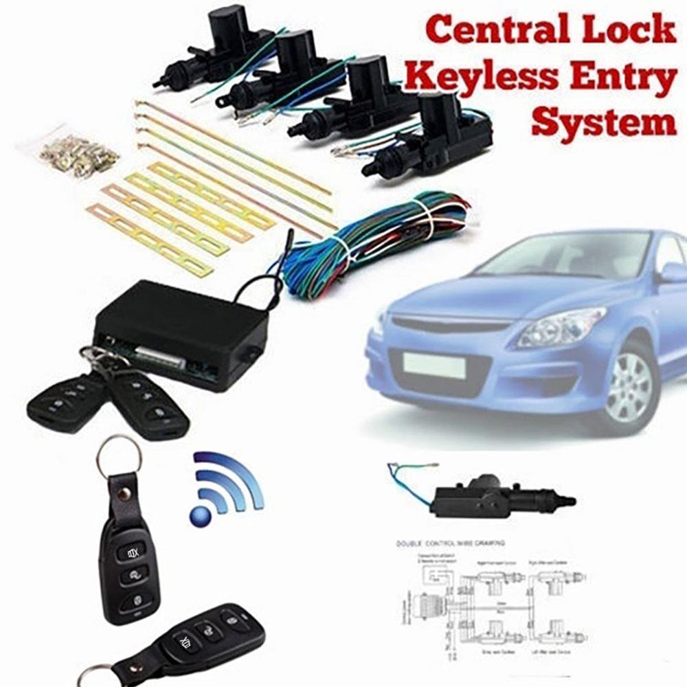 Kunststoff Schwarz Keyless Entry System Auto Kit Locking Keyless Entry System Zentrale Türschloss Zwei-Tür Zentralverriegelung für control