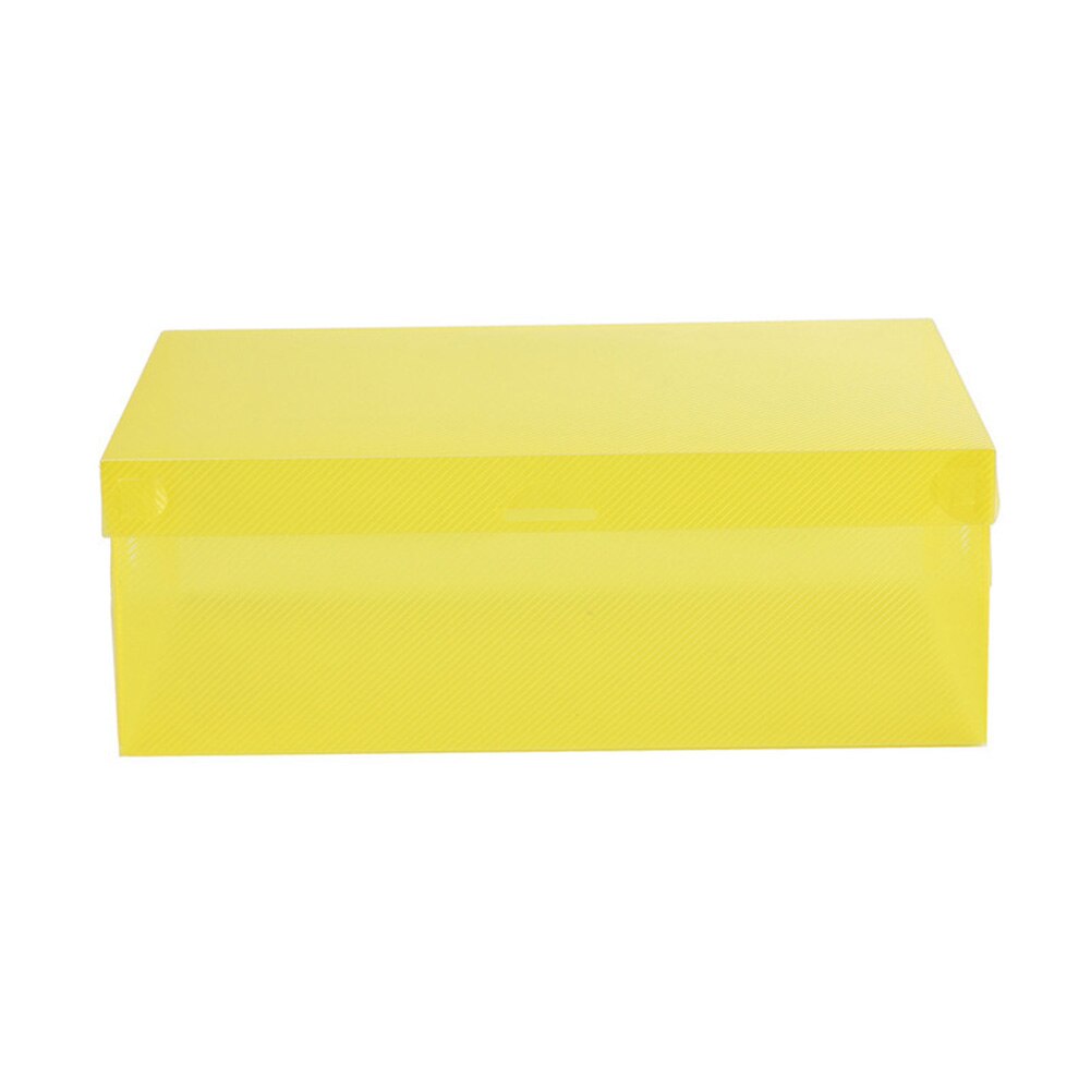 Transparent Dust-proof Stackable Drawer Shoes Storage Box Container Organizer Space Saving Plastic Drawers Shoe Boxes: Yellow