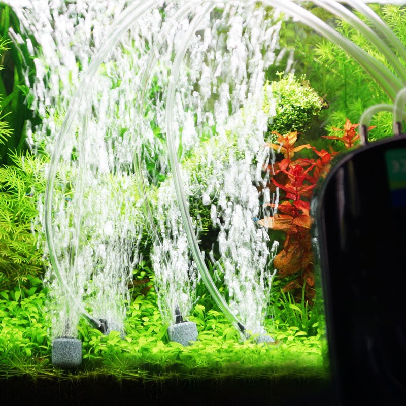 8w aquarium luchtpomp aquarium zuurstofverhogende pomp ultra stille luchtcompressor voor aquarium vis accessoires met vier gaten