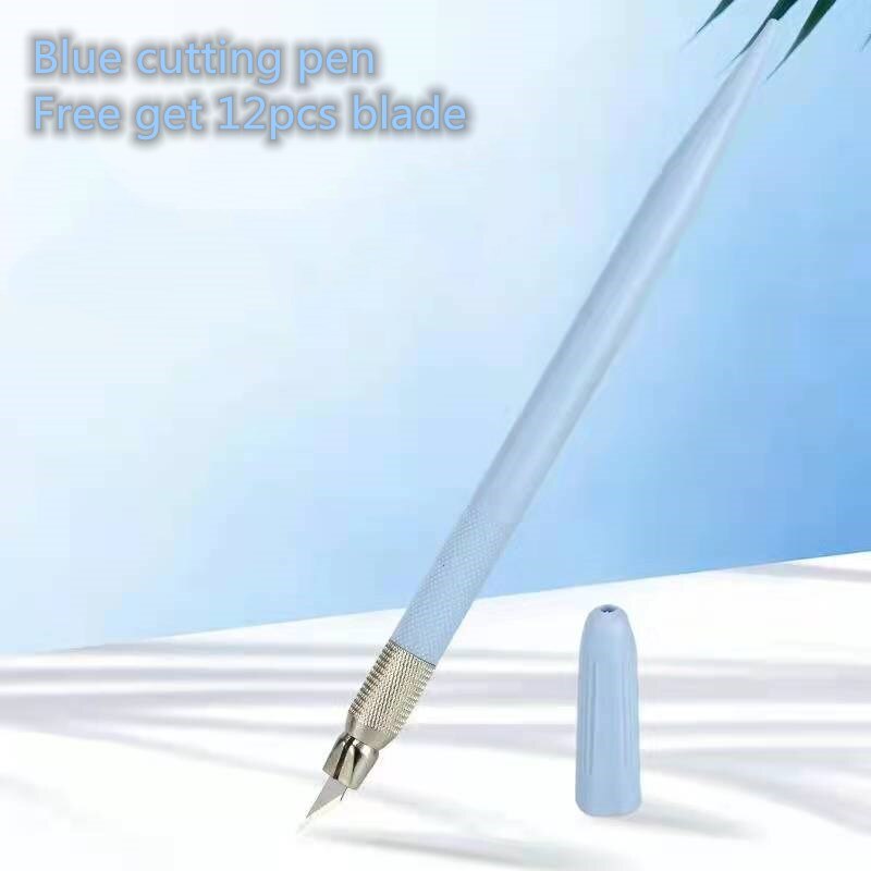 6 colors cutting pen knife cutting paper knife art utility knife express box knife paper cutter art carving knife handmade: blue