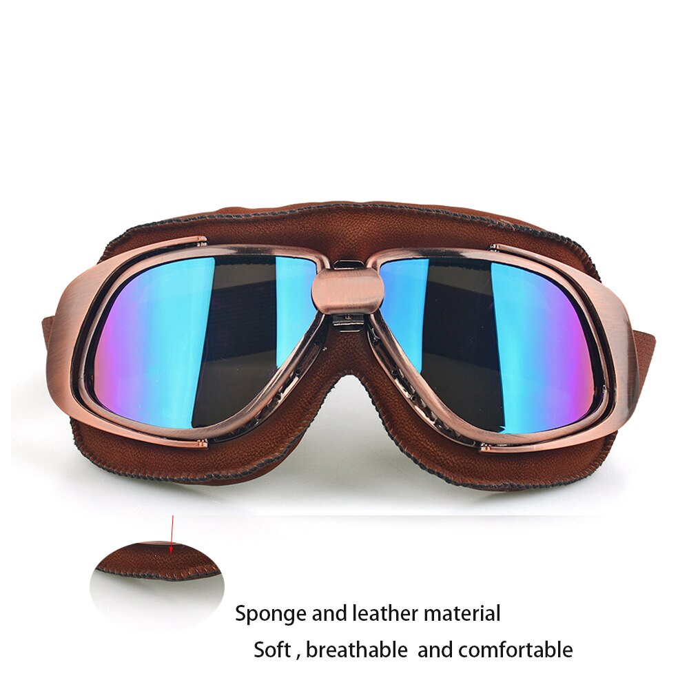 Casco de motocicleta Steampunk, gafas voladoras, piloto Vintage, gafas de motorista, protección UV