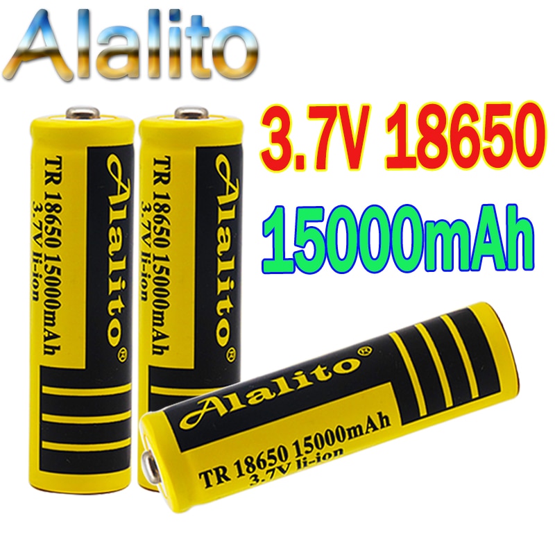 18650 Li-Ion battery 15000mah rechargeable battery 3.7V for LED flashlight flashlight or electronic devices batteria