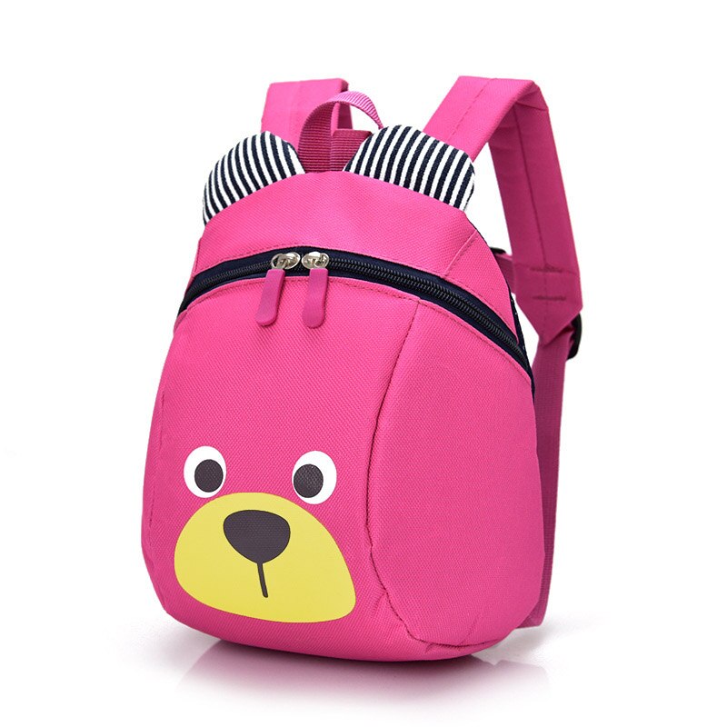 freundlicher Rucksack Anti-verloren Leinwand Tasche Karikatur Ebene Bär aufbringen Kindergarten freundlicher Baby Schule Taschen H9: Rosa