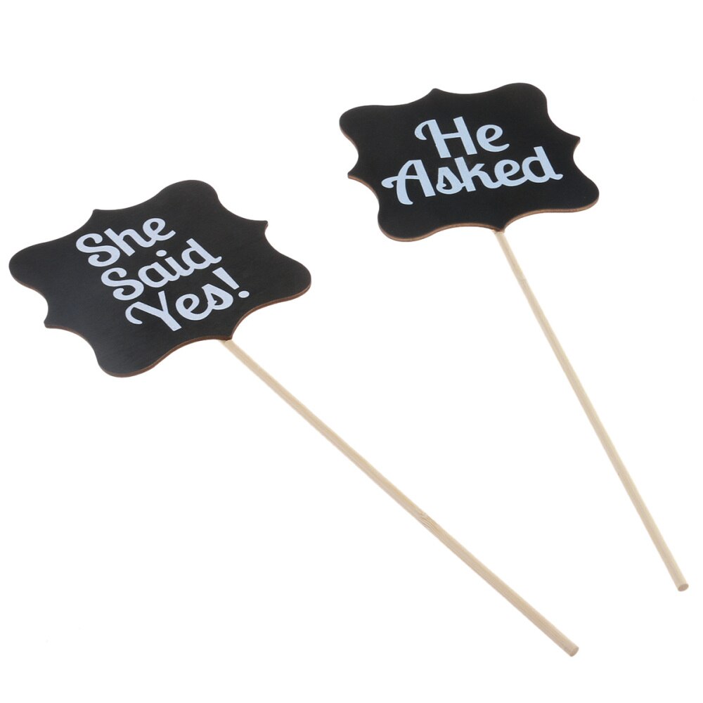 Wooden Wedding Signs Asked She Said Yes Photo Props Wedding Decoration