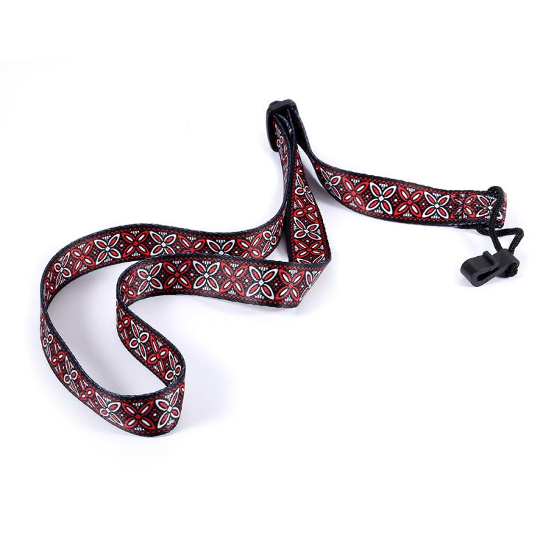 Ethnic Style Ukulele Guitar Halter Strap Durable Adjustable Printing Ribbon Clip-on Guitar Belt Sling Instrument Guitar Accessor