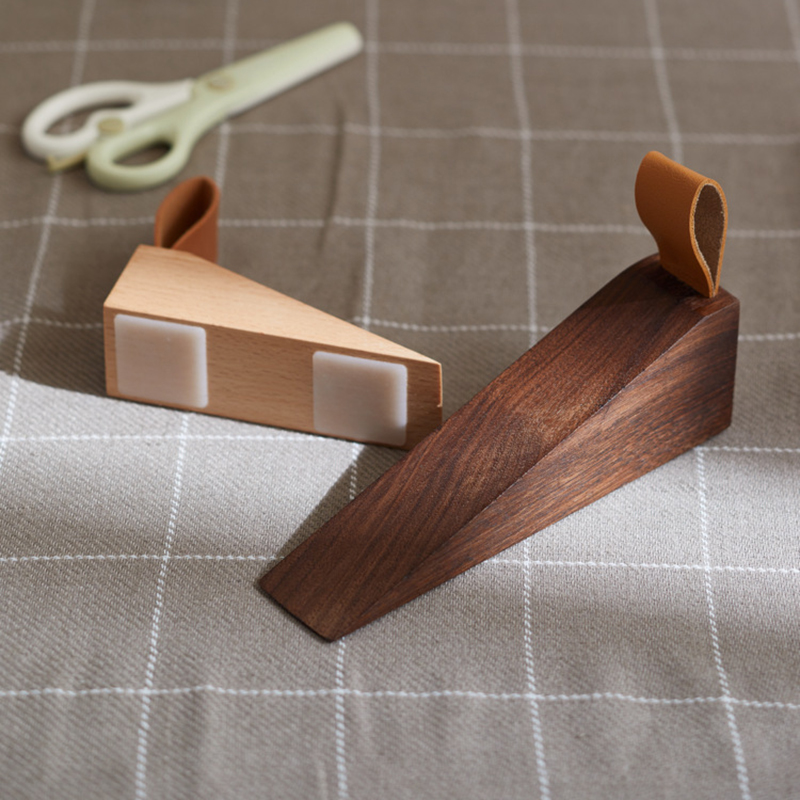 Butoir de cale de porte en bois 1 pièce, petite cale de butée de porte antidérapante pour le joint de bas de porte pour le bureau à domicile