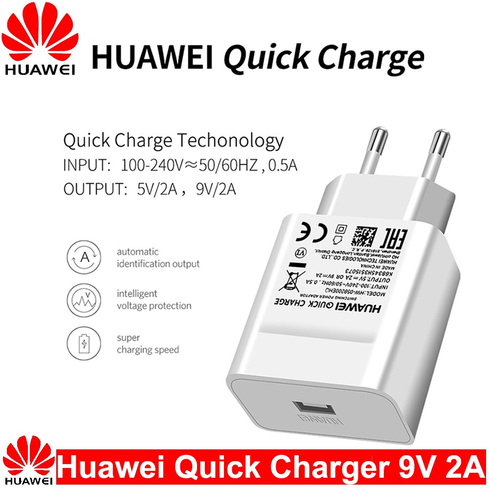 Huawei 9V2A caricabatterie rapido UK/EU/US QC2.0 adattatore per ricarica rapida rapida tipo C/cavo Micro USB per Mate 7 8 10Lite P8 9 10Lite Honor 8