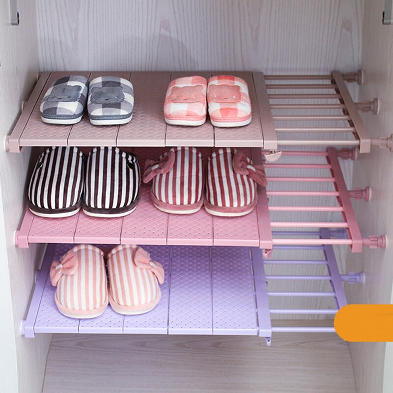 Adjustable Wardrobe Storage Shelf Wall Mounted Extendable Rack Cupboard Space Saving TI99