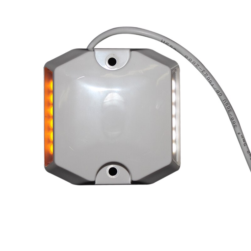 Road safety tunnel road LED wired bi-color one side white one side yellow plastic 3M reflective road stud