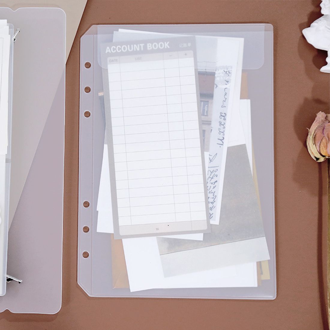 A5 A6 Pvc Notebook Pouch Tassen 6 Gaten Losse Blad Binnenzak Voor Bindmiddel Planner Dagboek Ticket Opslag Card Organizer