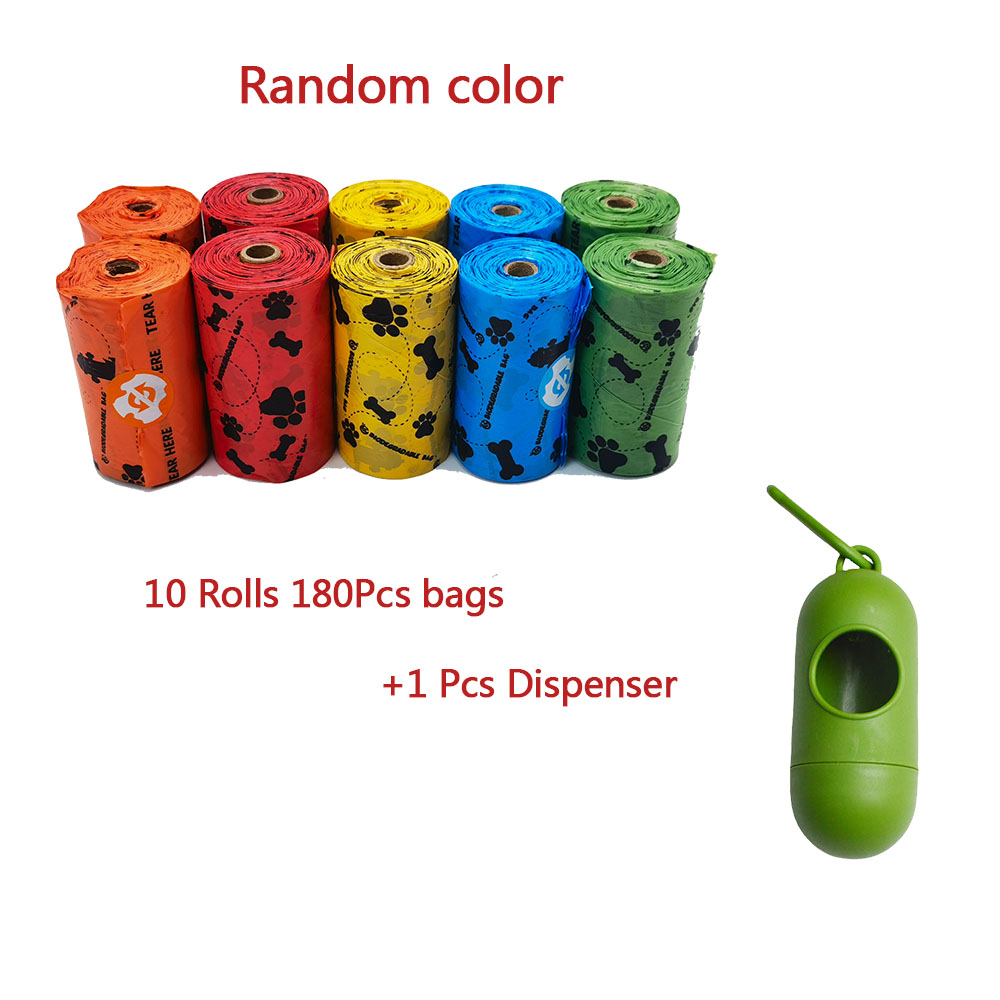 Sacos de cocô para cães e gatos, sacos descartáveis para resíduos de cães, dispensador de sacos biodegradáveis para casa ao ar livre, recarga limpa, saco de lixo: Verde claro