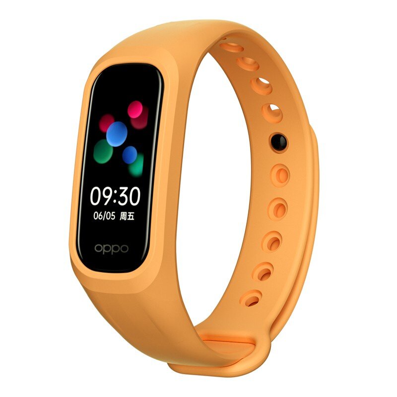 9 väriä silikoniranneke oppo-nauhan vaihtorannekorulle urheilunauha pehmeä vedenpitävä ranneke oppo-nauhatarvikkeille: Oranssi
