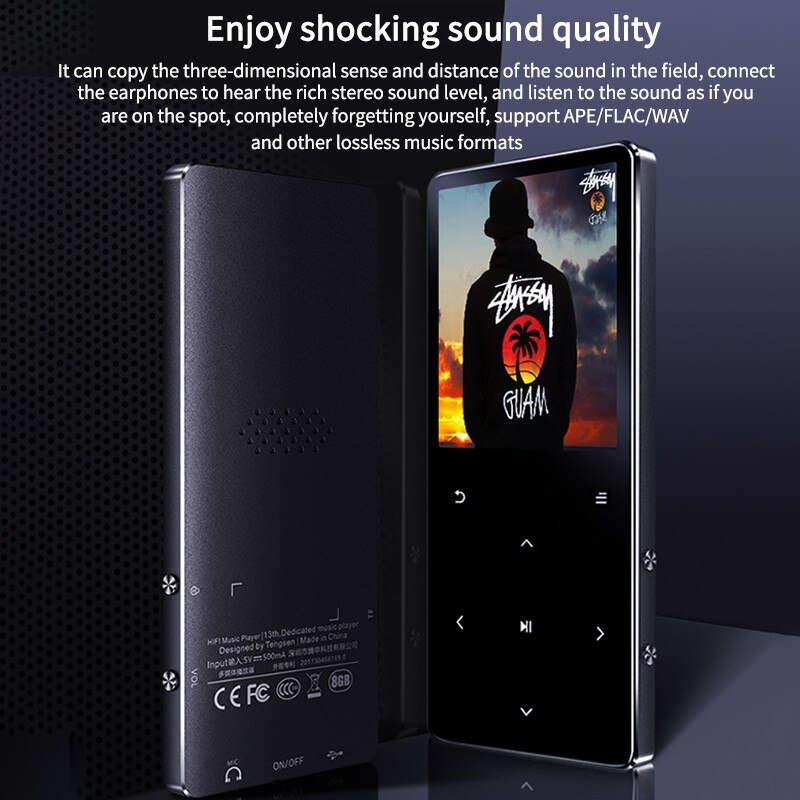 Metal Bluetooth MP4 Player 8GB 16GB Music Player Touch Key FM Radio Video Play E-book HIFI Player Walkman lossless audio player