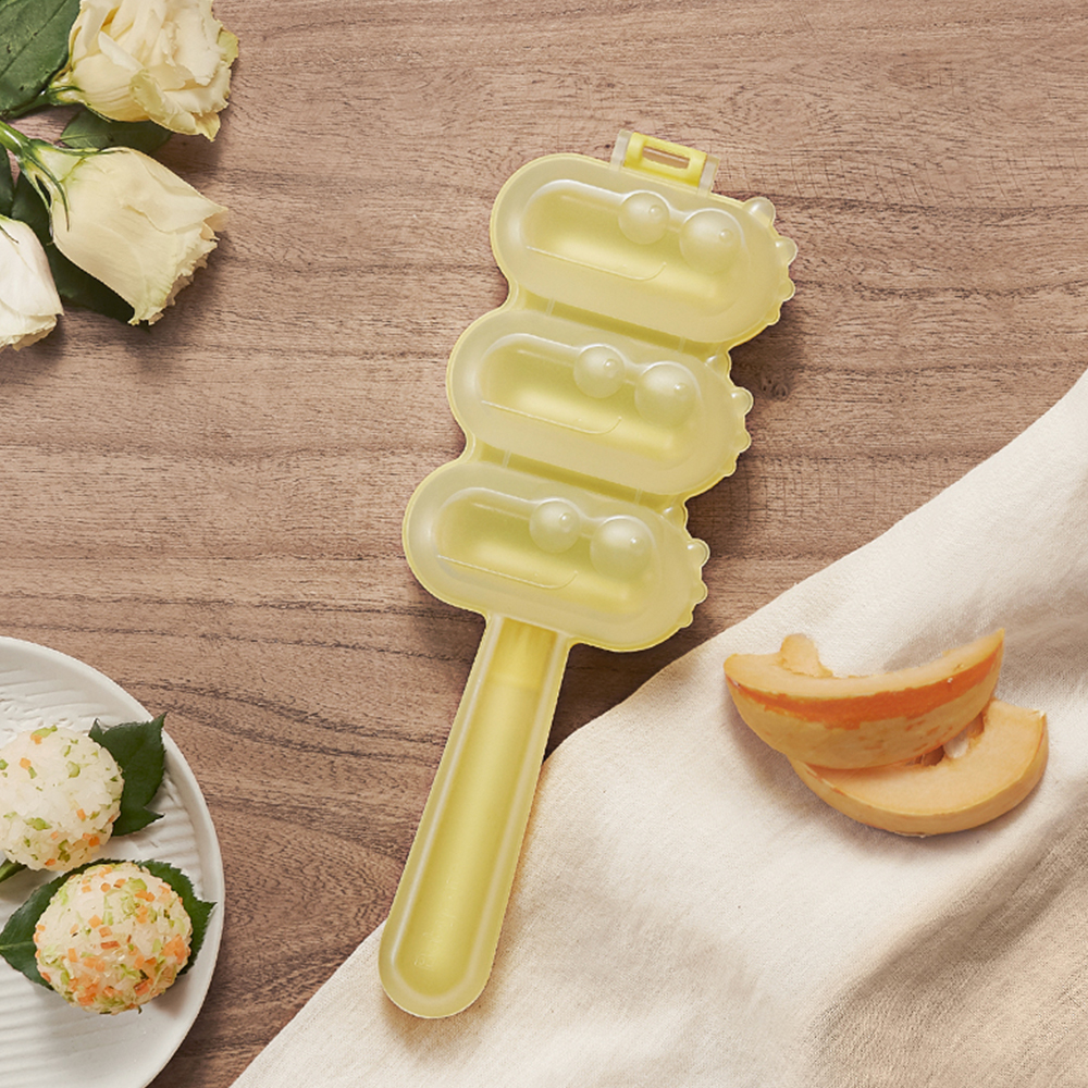 BC Babycare-moldes de bolas de arroz para bebé, herramientas reutilizables para hacer Sushi, accesorios para hacer verduras, carne y arroz, sin BPA: Yellow
