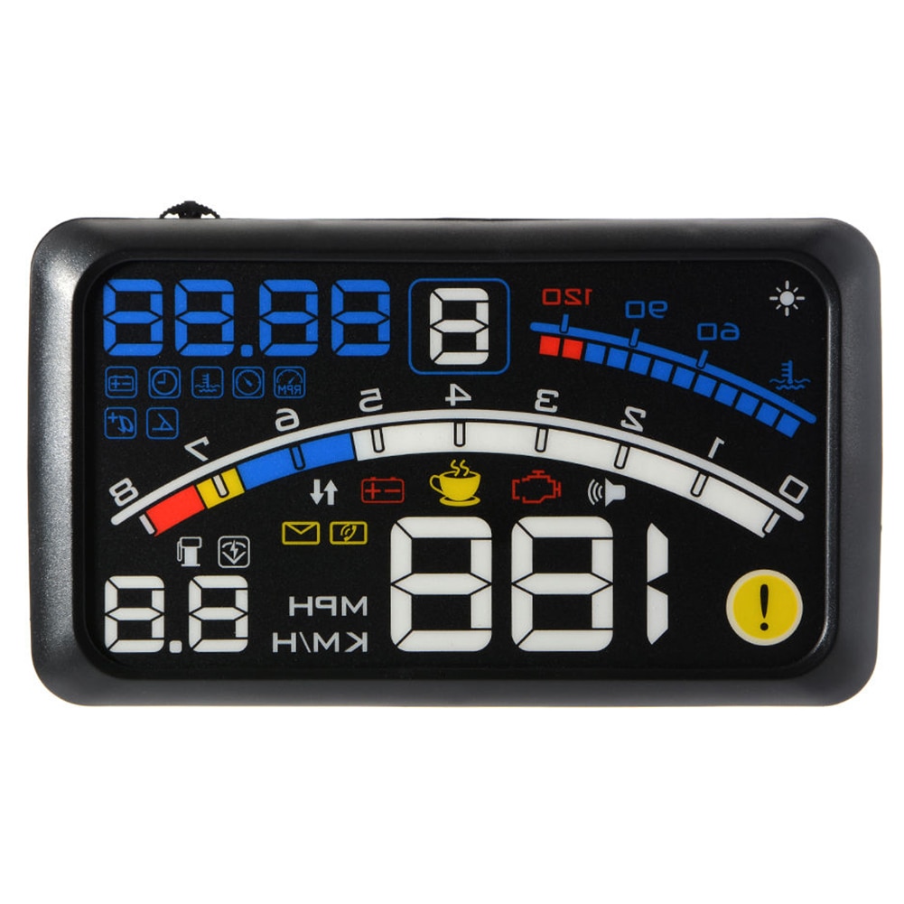 ALOYSEED E4 Car HUD 5.5 inch Head Up Display Overspeed Warning Windshield Speed Projector verspeed Warning Security System