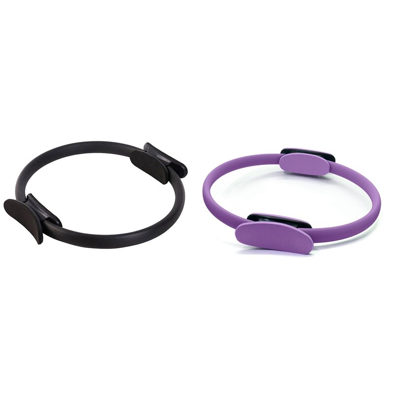 2 st pilatesring magisk cirkel kroppssport träning fitness styrka yogaverktyg-svart & lila: Default Title