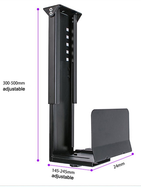 Universal pc -kasseholder under skrivebord væg side cpu stativ justerbar computer hovedramme bøjle vært boks stativ beslag rack bakke