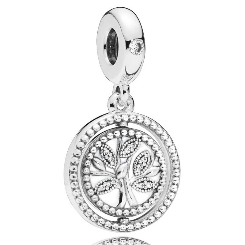 Spinning Tree Of Life Serene Lotus Clover Daisy Flower Pendant Beads 925 Sterling Silver Charm Fit Bracelet DIY Jewelry: 14