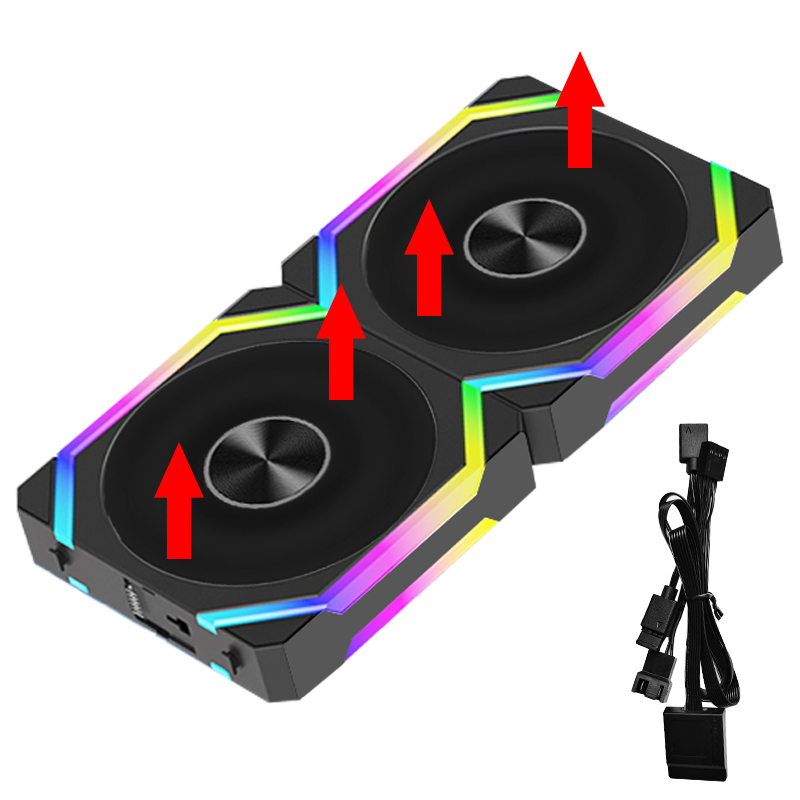 Jumpeak cs120 argb ventilador de refrigeração 240mm modular empilhável emenda pwm silencioso 120mm rgb ventiladores para jogos caso pc cpu refrigerador de água: CÉU AZUL