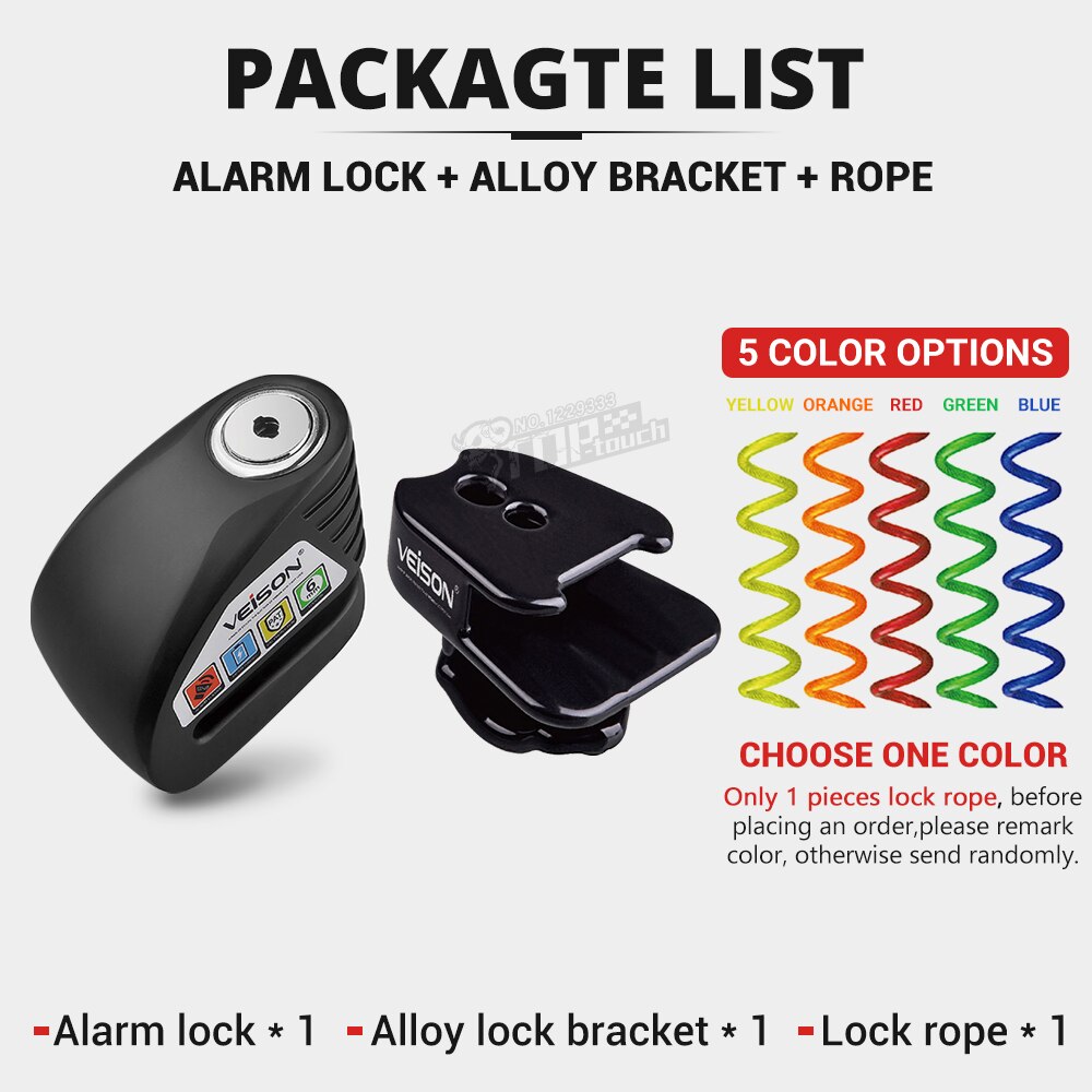 VEISON Waterproof Motorcycle Lock Bike Alarm Lock Scooter Disc Locks Warning Security Anti Theft Bicycle Para Moto Alarma Moto: green