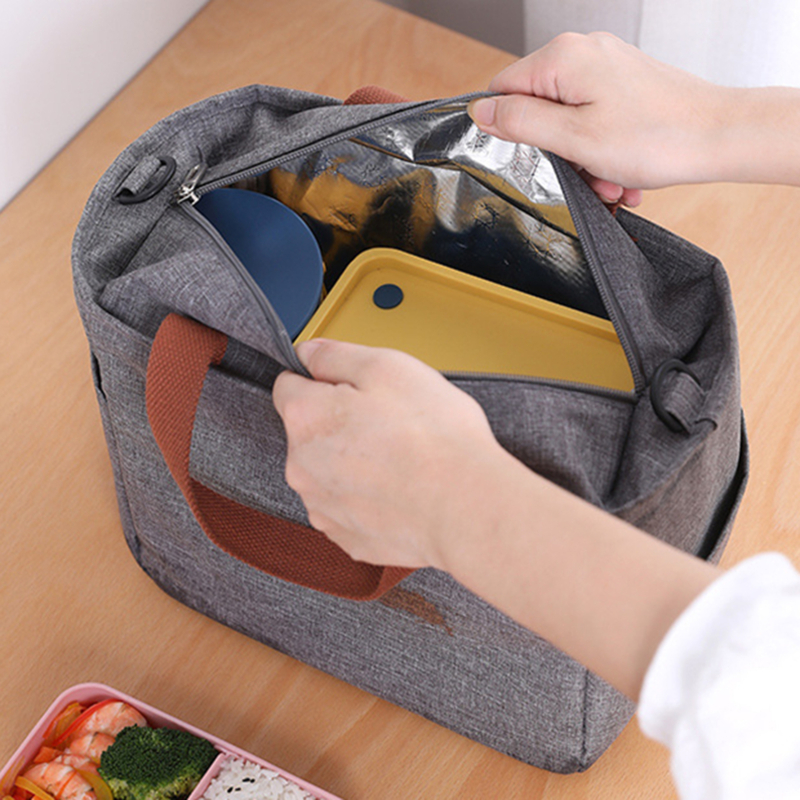 Portable Lunch Box Insulated Thermal Bag Picnic Food Cooler Pouch Large Capacity Shoulder Bento Storage Bags For Women Children