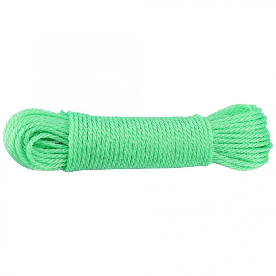 20m Long Colored Nylon Rope Drying Clothes Hangers Washing Lines Cord Clothesline for Camping Outdoors Garden Travel Supplies: Green