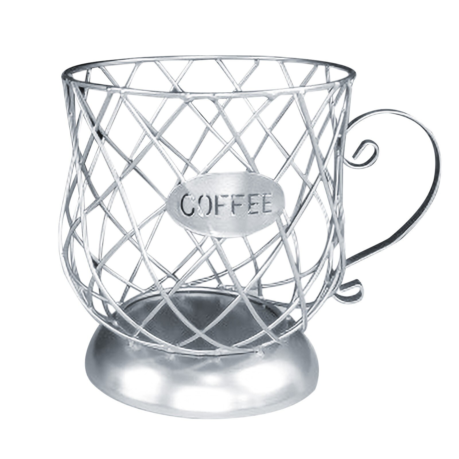 Uitgeholde Koffie Capsule Opslag Mand Creatieve Koffiekopje Vormige Fruit Koffie Pod Organizer Houder Voor Home Cafe Hotel Ornament: Zilver